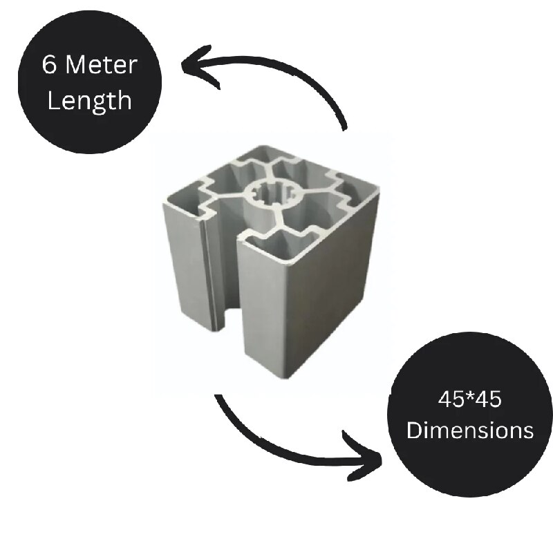 45X45 1 SLOT 3 Side Closed Industrial Aluminium Profile image 3