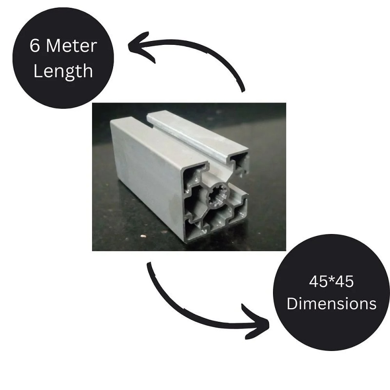 45x45 2 Slot Industrial Aluminium Profile image 3