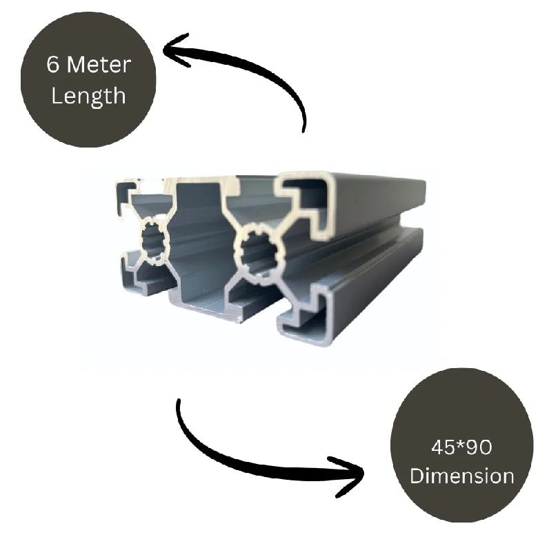 45x90 Industrial Heavy Aluminium Profile image 3