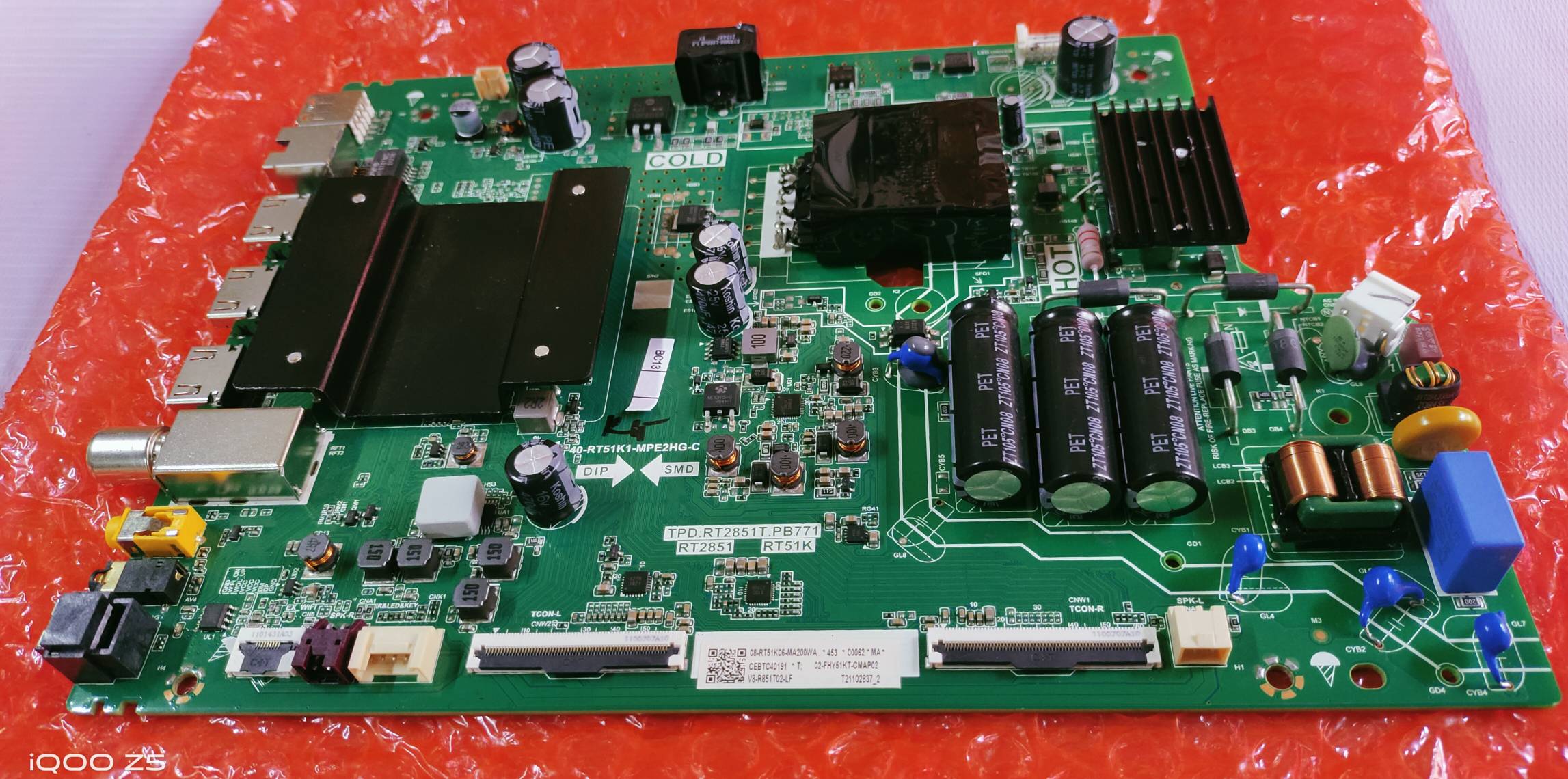 TCL  43P615 4k Android Led Tv New Main Board, Combo Board, Motherboard,Main Pcb no. TPD.RT2851T.PB77 image 2