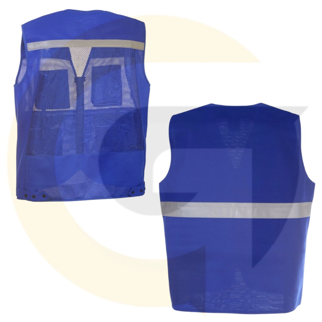 Blue Polyester Reflective Safety Vest | Goyal Industrial Hub Delhi image 5