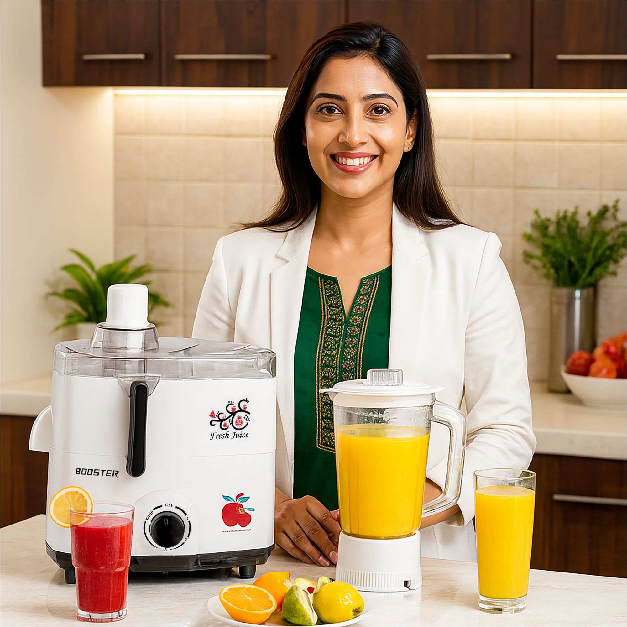 BOOSTER Powerful 550 W Juicer Mixer Grinder 550 W Juicer Mixer Grinder  (Juicer_Mixer | 3 Jars | White, Grey) image 6