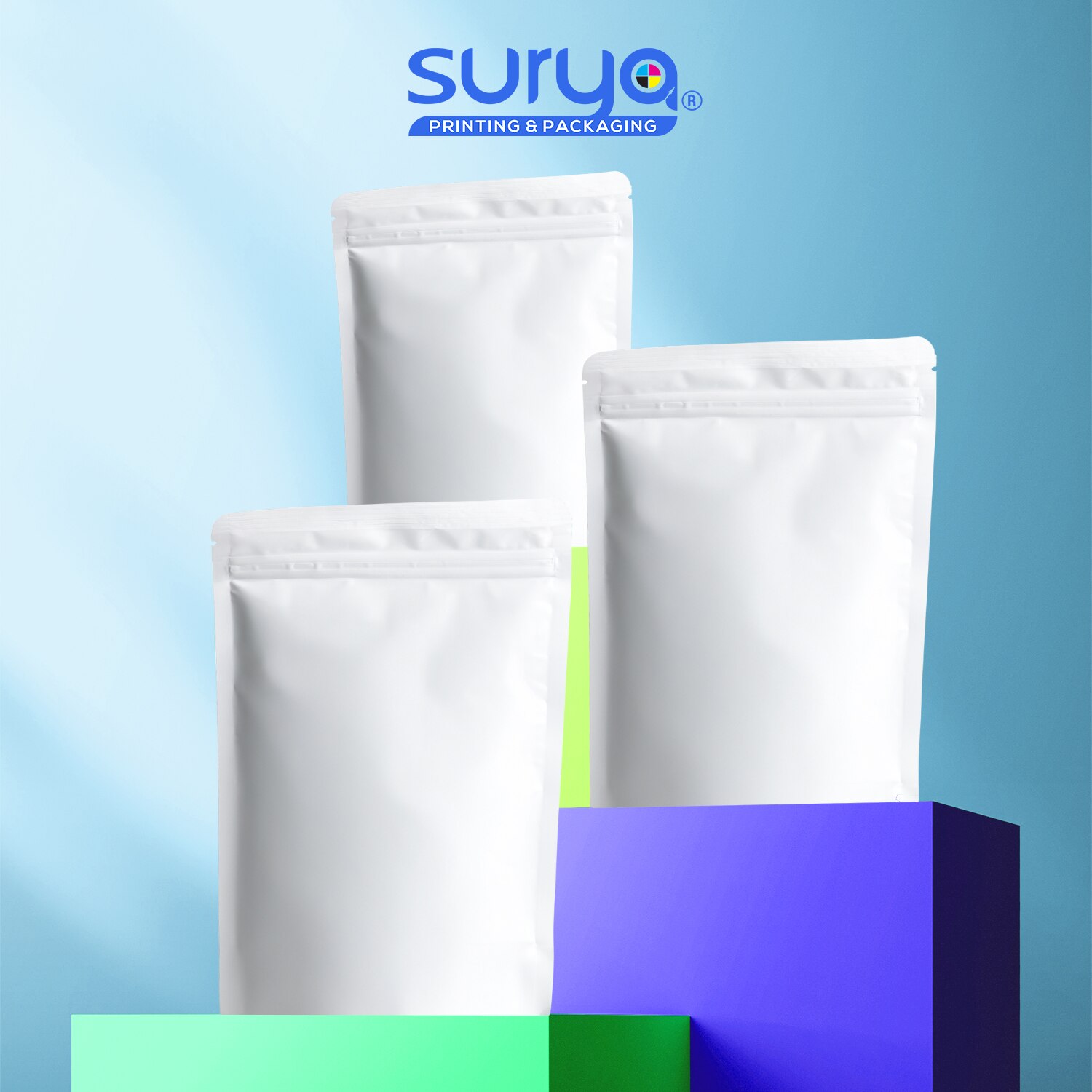 White Color Matte Finish Ziplock Inner Foil Stand-Up Pouch image 5