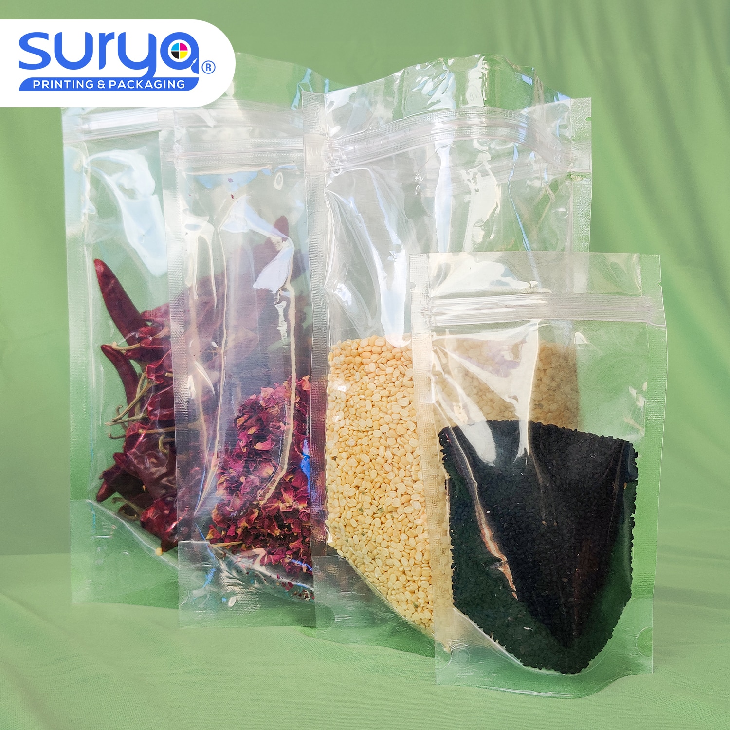 Both side transparent Ziplock Stand-Up Pouches image 5