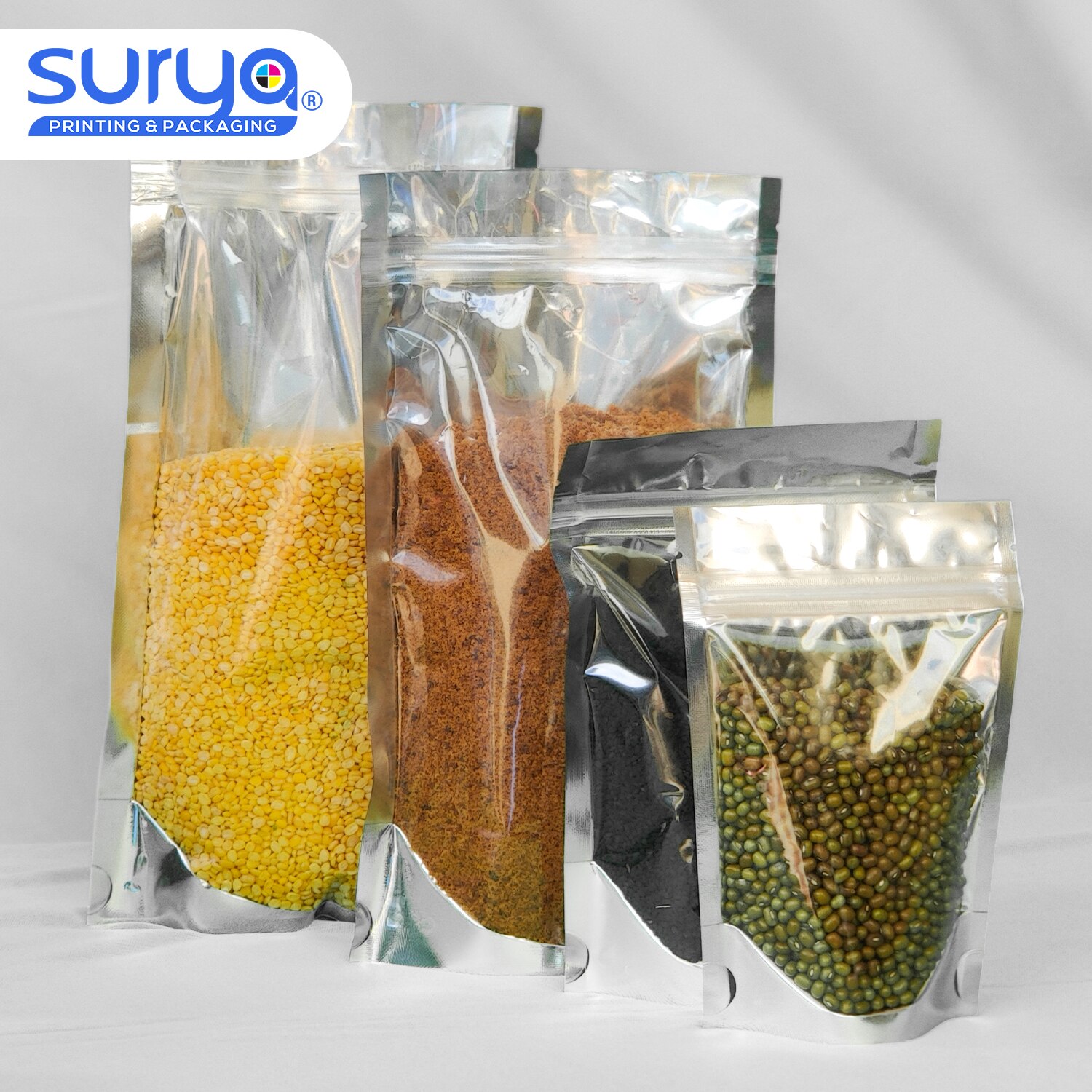 One side Transparent silver Ziplock Stand-Up Pouch image 5