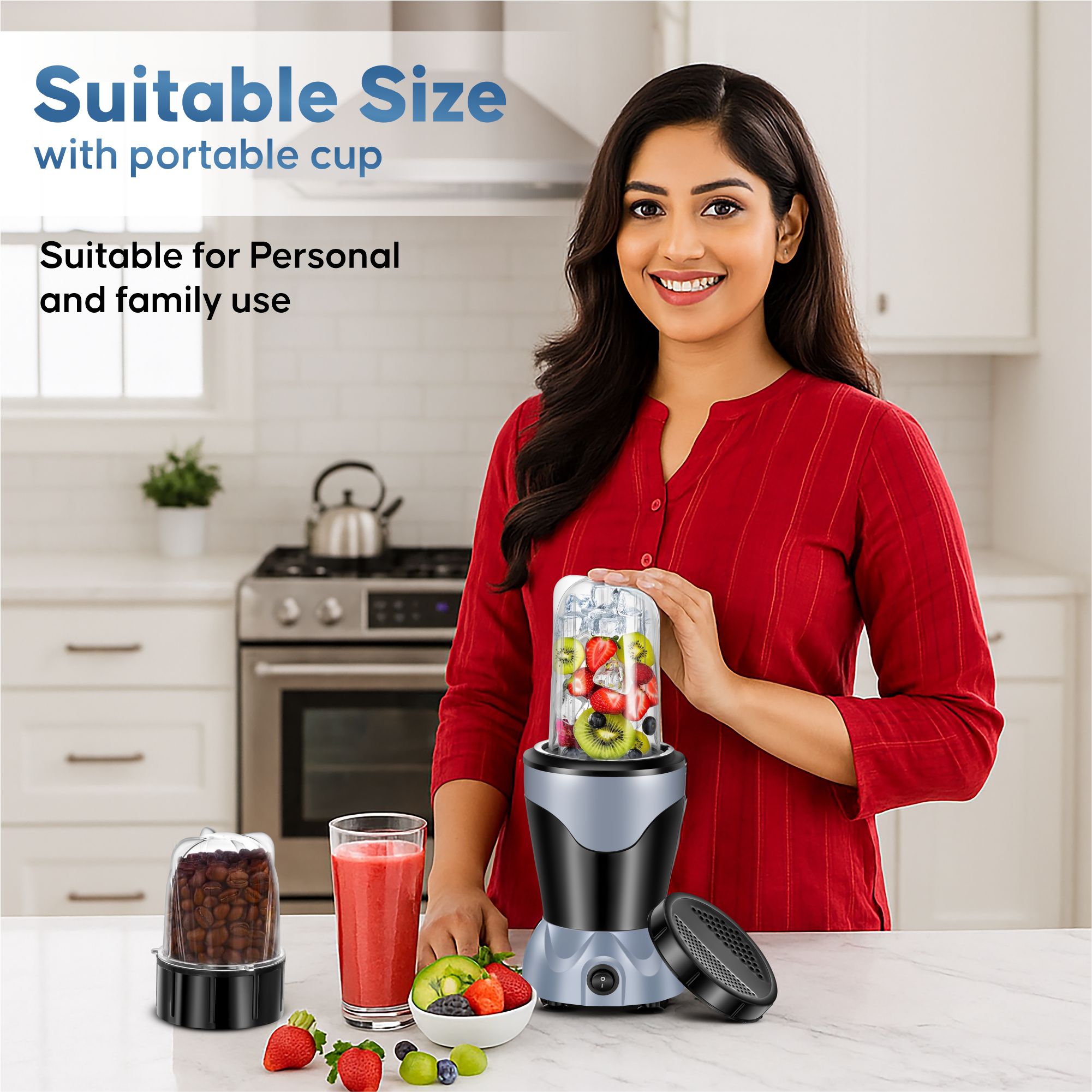 BOOSTER Powerful 400 W Juicer Mixer Grinder (Nutri_Pro | 2 Jars | Black, Grey) image 5