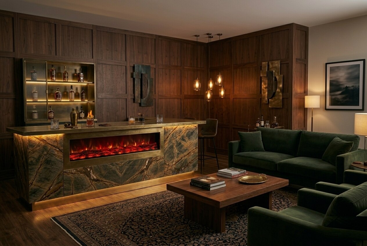 Electric Fireplace with Realistic Wooden Logs & Multi-Color LED Flames (60inch) image 3