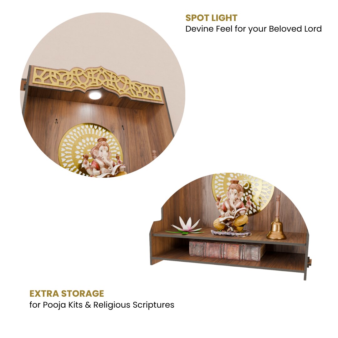 Nived Ganga Spotlight Mandir Walnut image 2