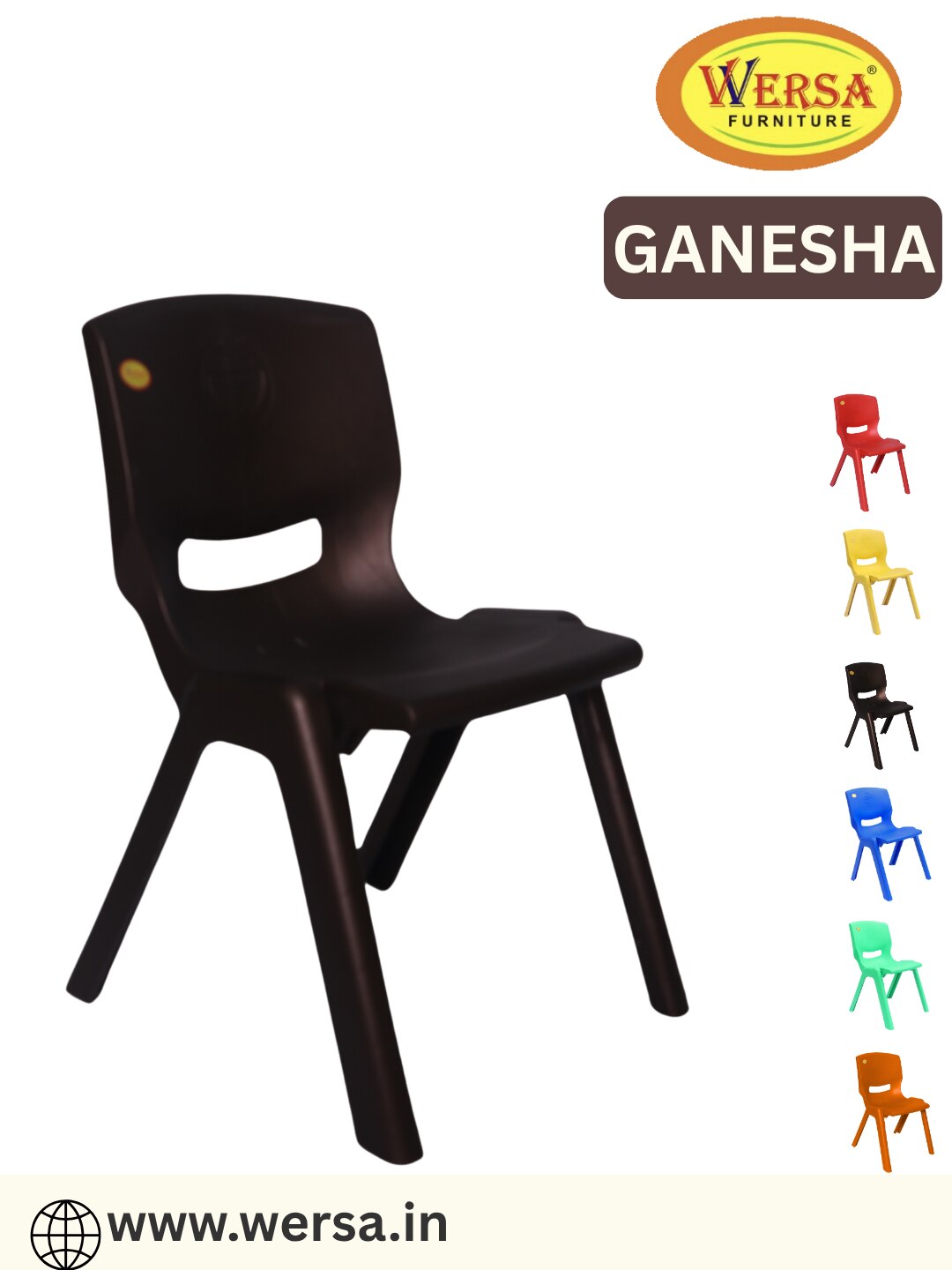 WERSA GANESHA Plastic Chair - Durable & Lightweight School/Study Chair image 6