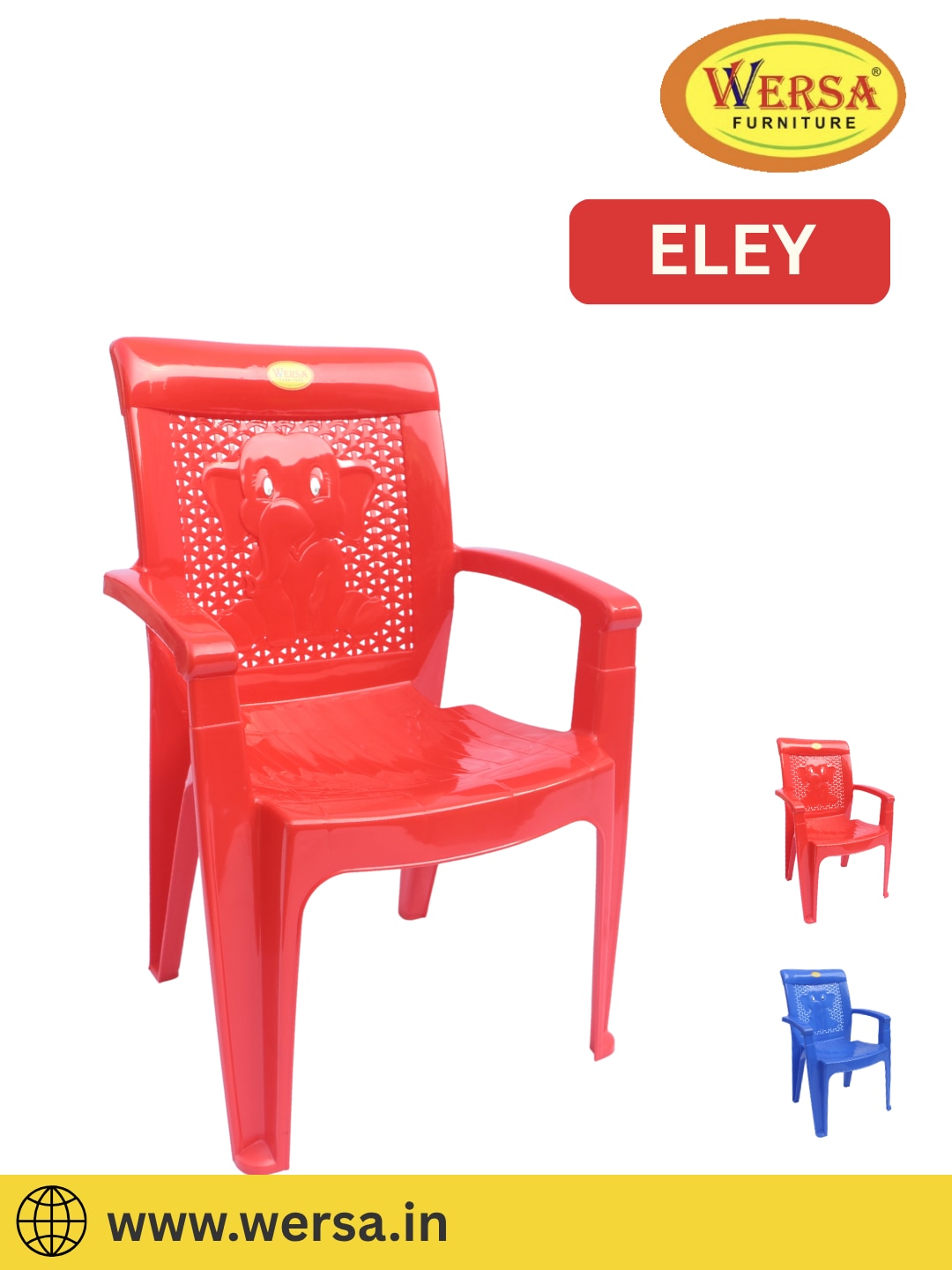 WERSA ELEY Plastic Kids Chair with Armrest image 2