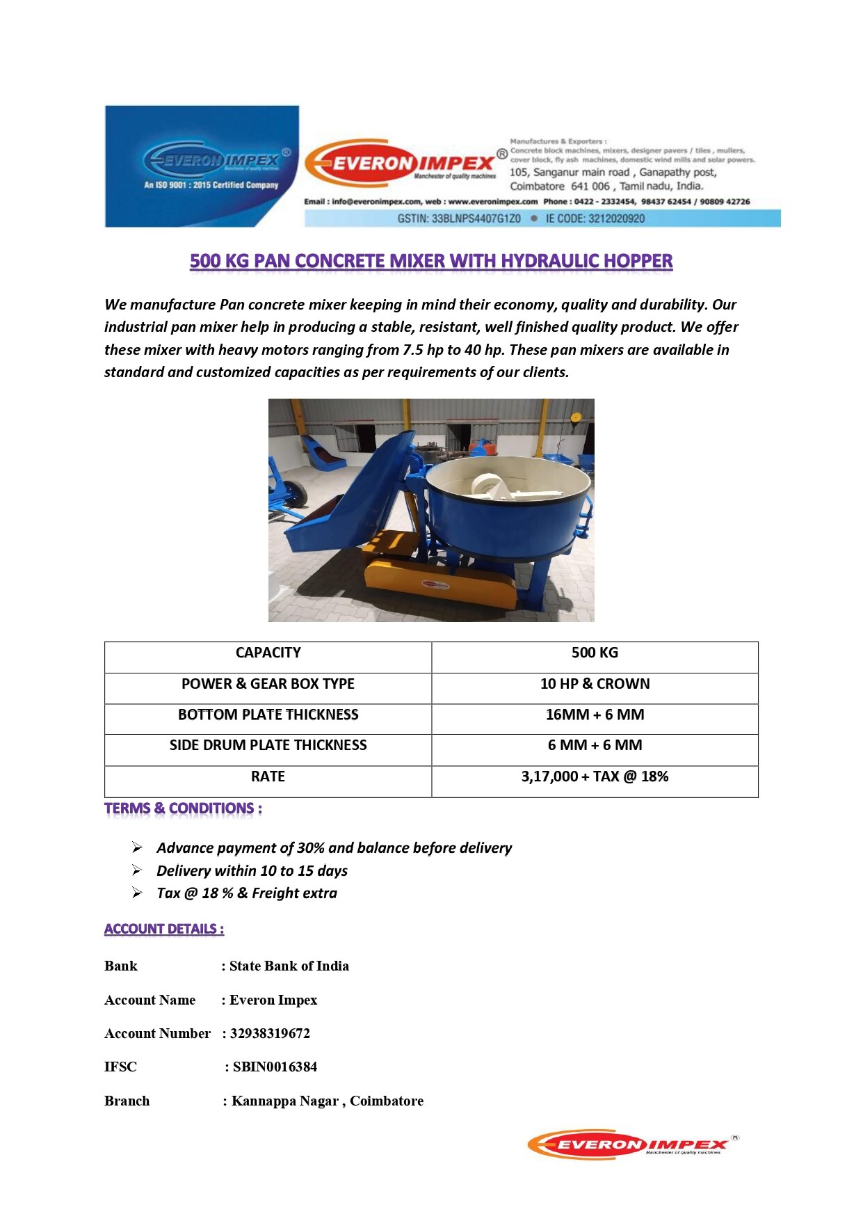 Concrete Pan Mixer with Hopper Systems Manufacturers in Coimbatore image 2