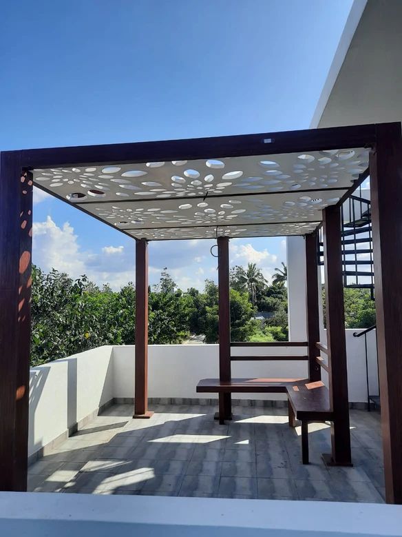Terrace Pergola Installation with Sleek Modern Designs Chennai image 4