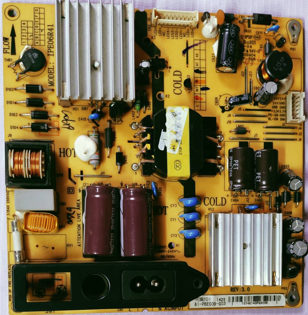 MICROMAX 40T2820FHD POWER SUPPLY BOARD, SMPS BOARD #Wb29 image 2