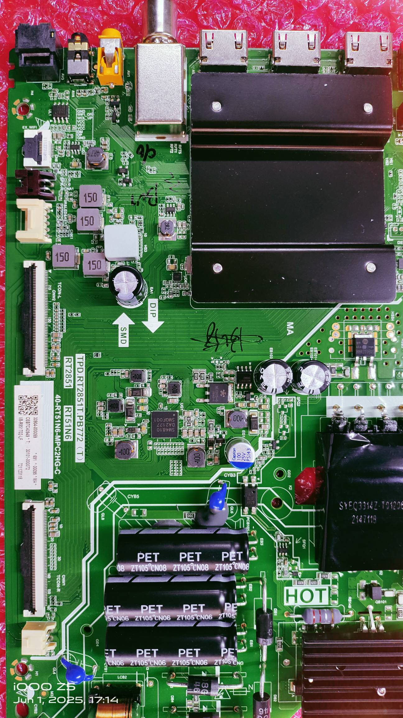 TCL/IFFLCON 43K61 ANDROID MAIN BOARD, MOTHER BOARD, ANDROID COMBO BOARD,WB010  image 2