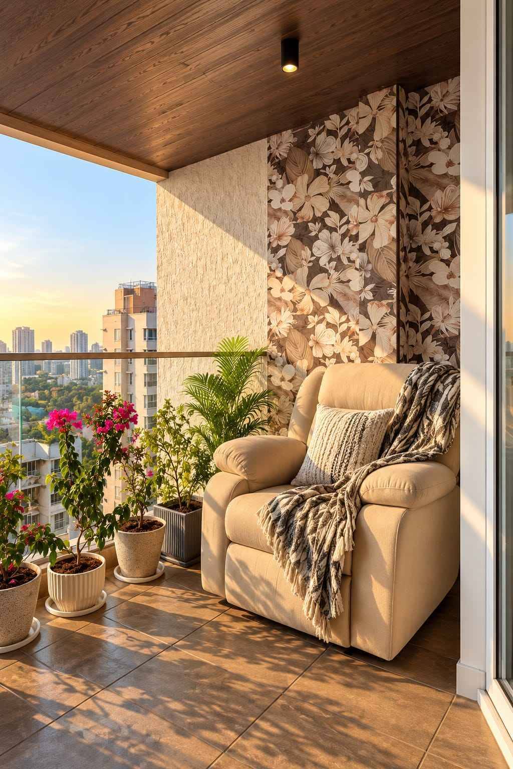 Bohemian Balcony Swing Design with Sunset City View | Velachery
image 2