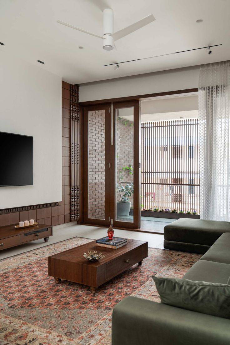 Luxury Minimal Living Room with Full-Height Sheer Curtains & Premium Sofa Set | Modern Interior image 2