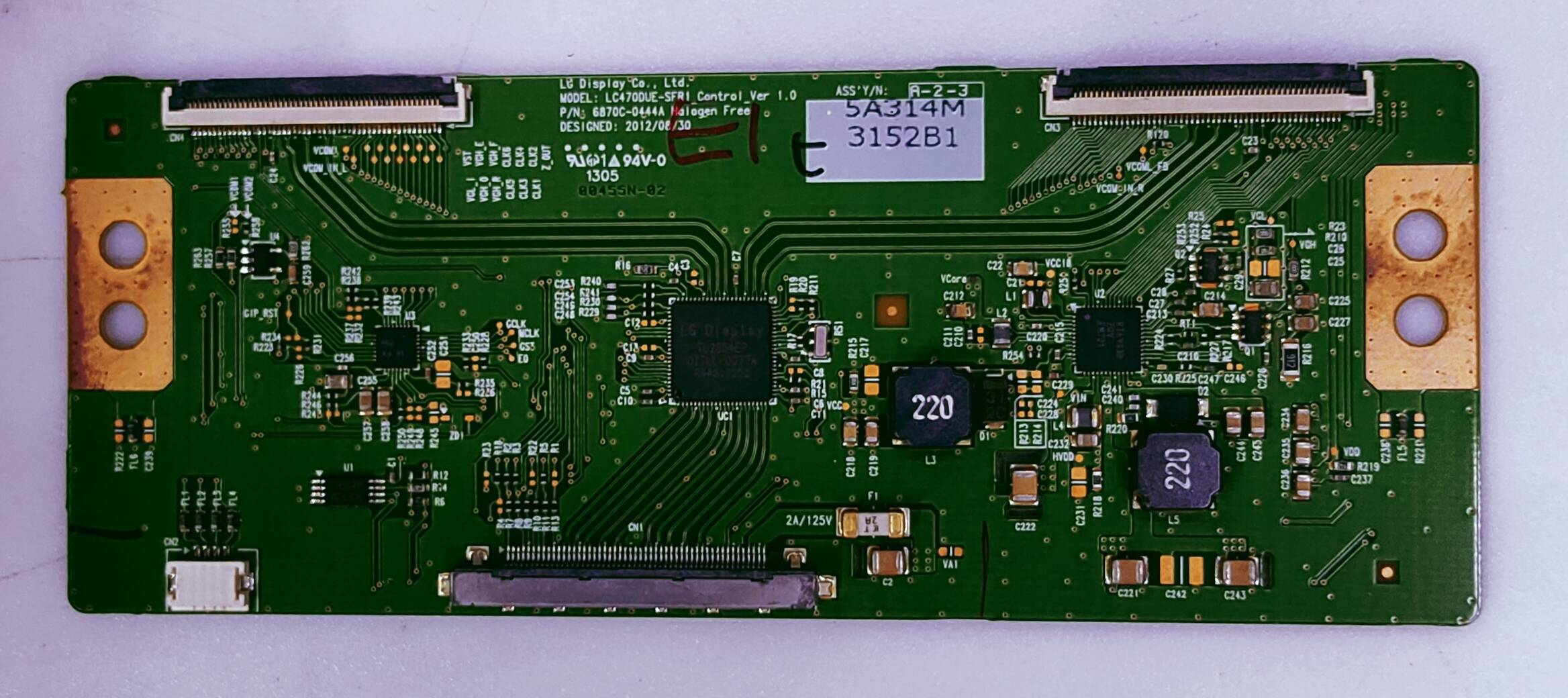 LG 47LN5710-TE Led Tv Fhd Tcon No.LC4700UE-SFRL Control Ver1.0 P/N.6870C-0444A image 2