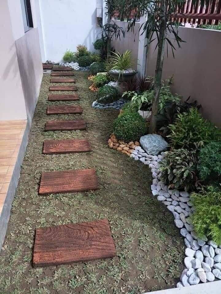 Backyard Stone Pathway Landscaping Chennai image 2