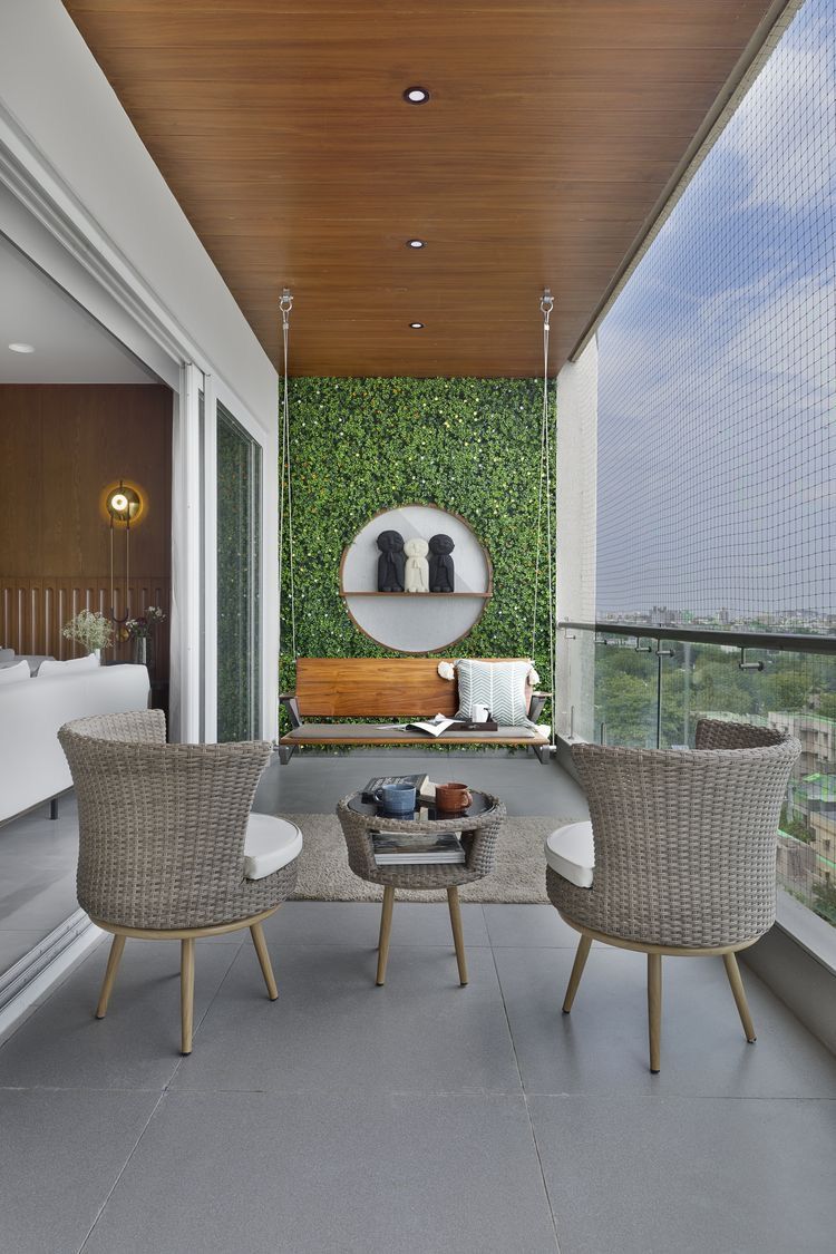 Modern Balcony Interior with Vox Ceiling in Chennai image 4