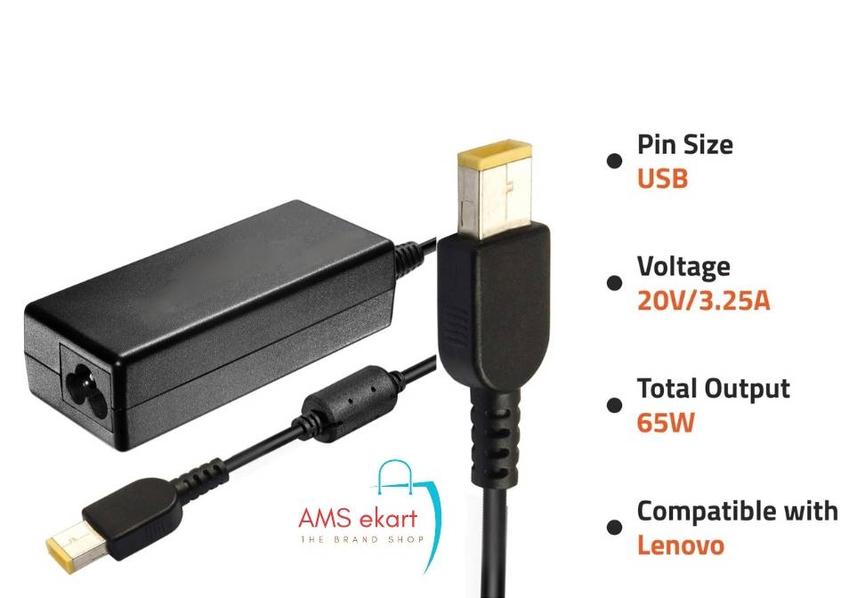 AMSekart Compatible Lenovo 65W USB Type Charger for Laptop G 50-45 Series 20V 3.25 A 65W image 5