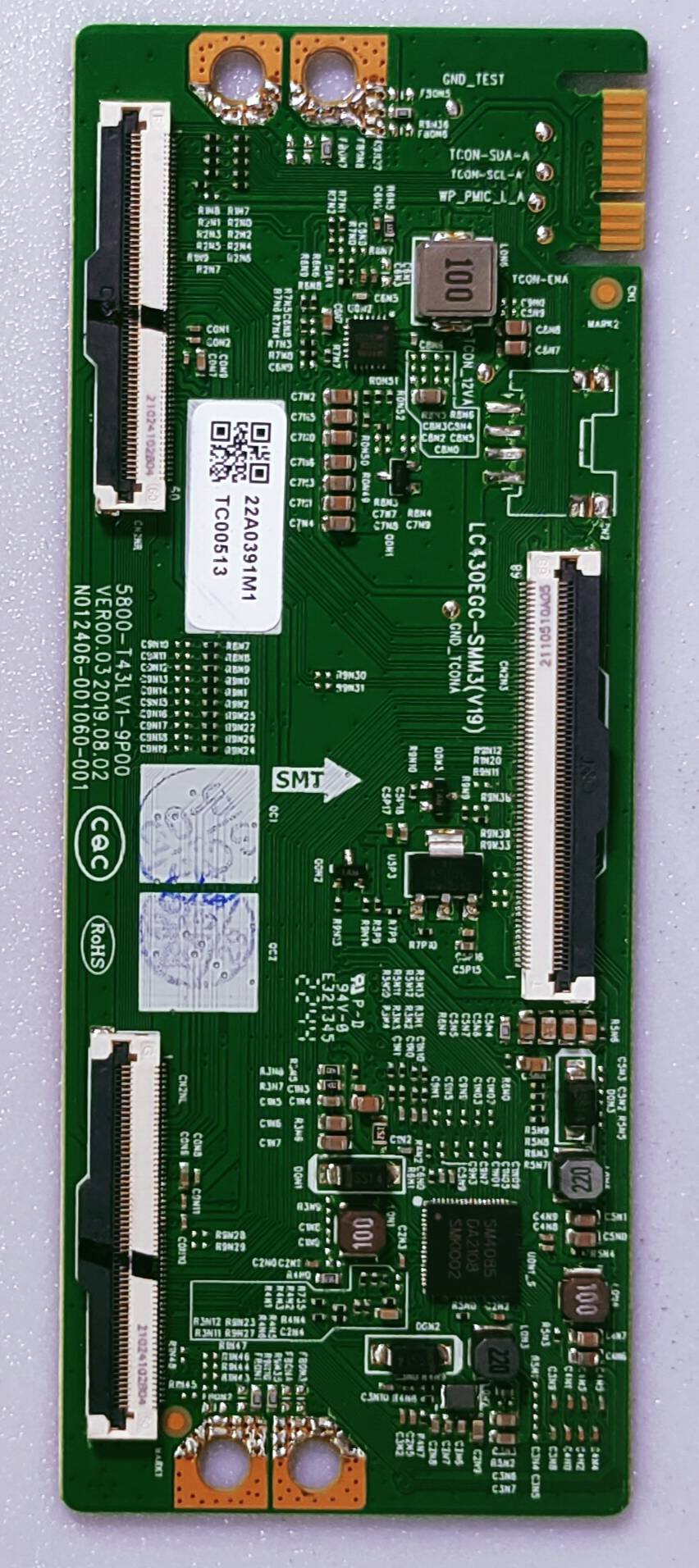 LG 43" LED TV 4K TCON PART NUMBER LC430EGC-SMM3(V19) image 3