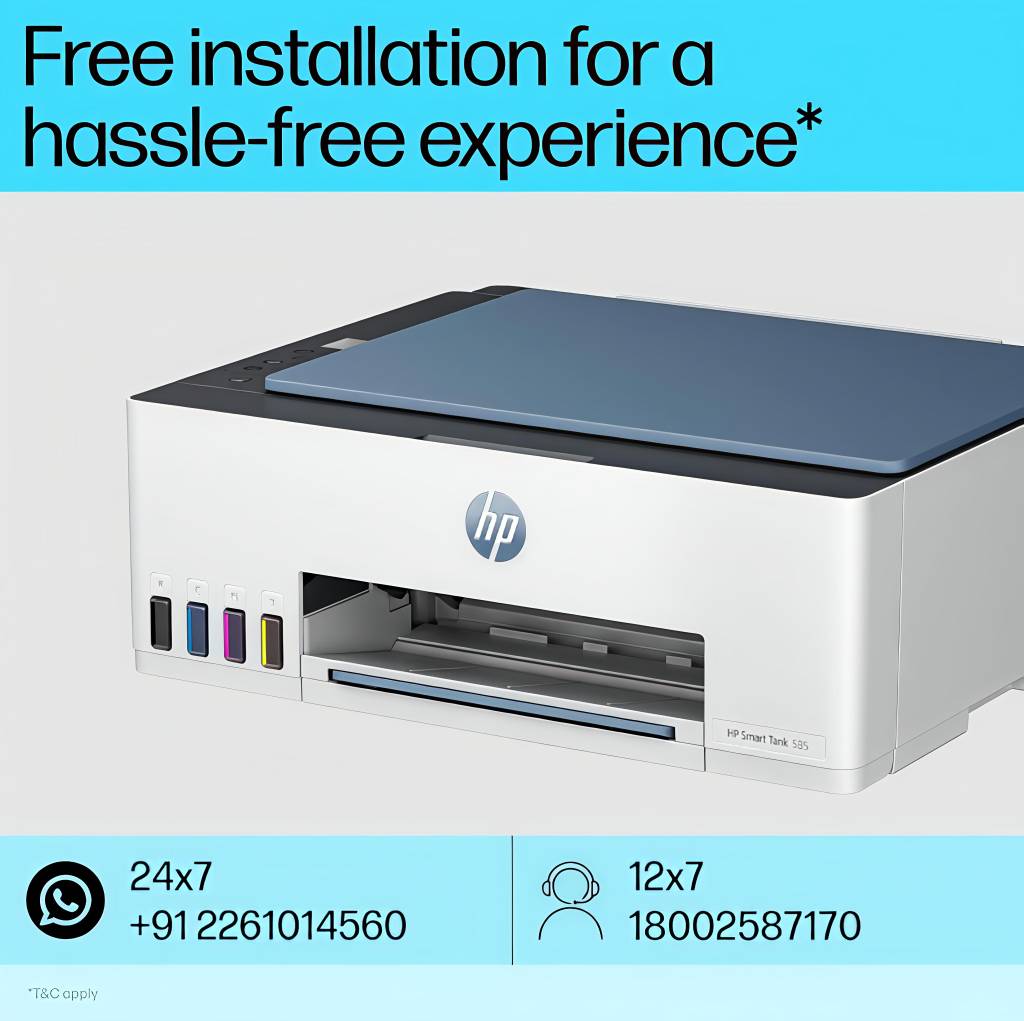 HP Smart Tank 585 Wireless All-in-One Ink Tank Printer for Home & Office | Low Cost Per Page | WiFi | Mobile Printing | High Volume Printing image 5