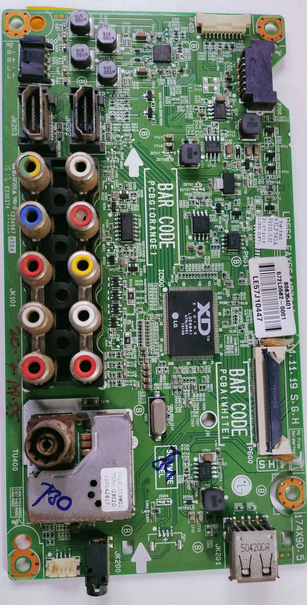 LG 43LF540A-TB LED Full HD TV Motherboard, Main Board, Main PCB image 3