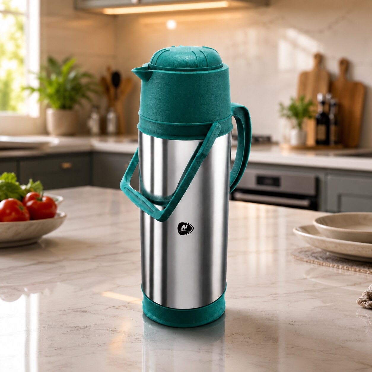 White Stainless Steel Vacuum Flask image 2