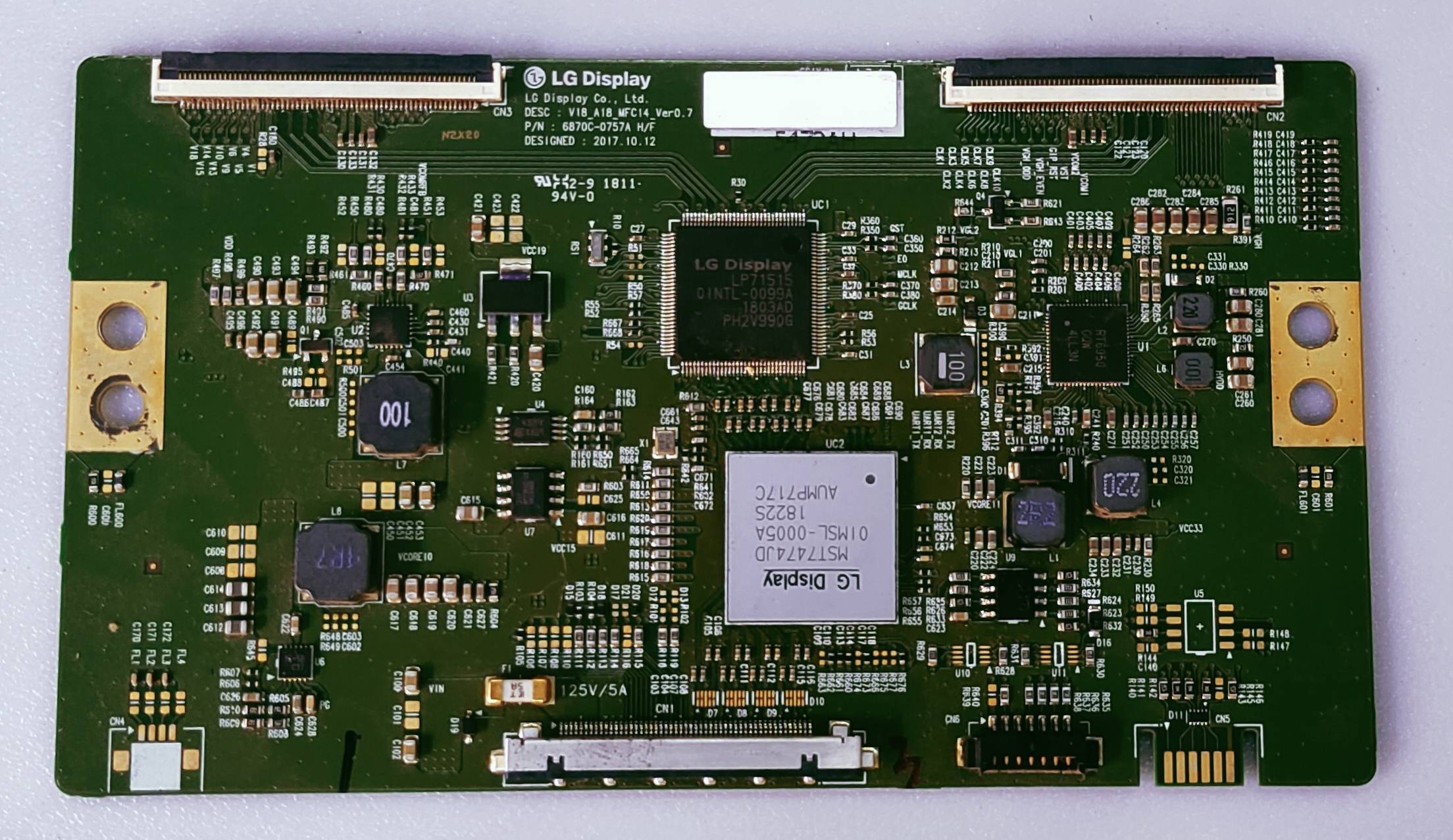 PANASONIC 49FX600 LED TV 4K TCON NO. DESC: V18_A18_MFC14_Ver0.7 (P/N: 6870C-0757A H/F ) image 2