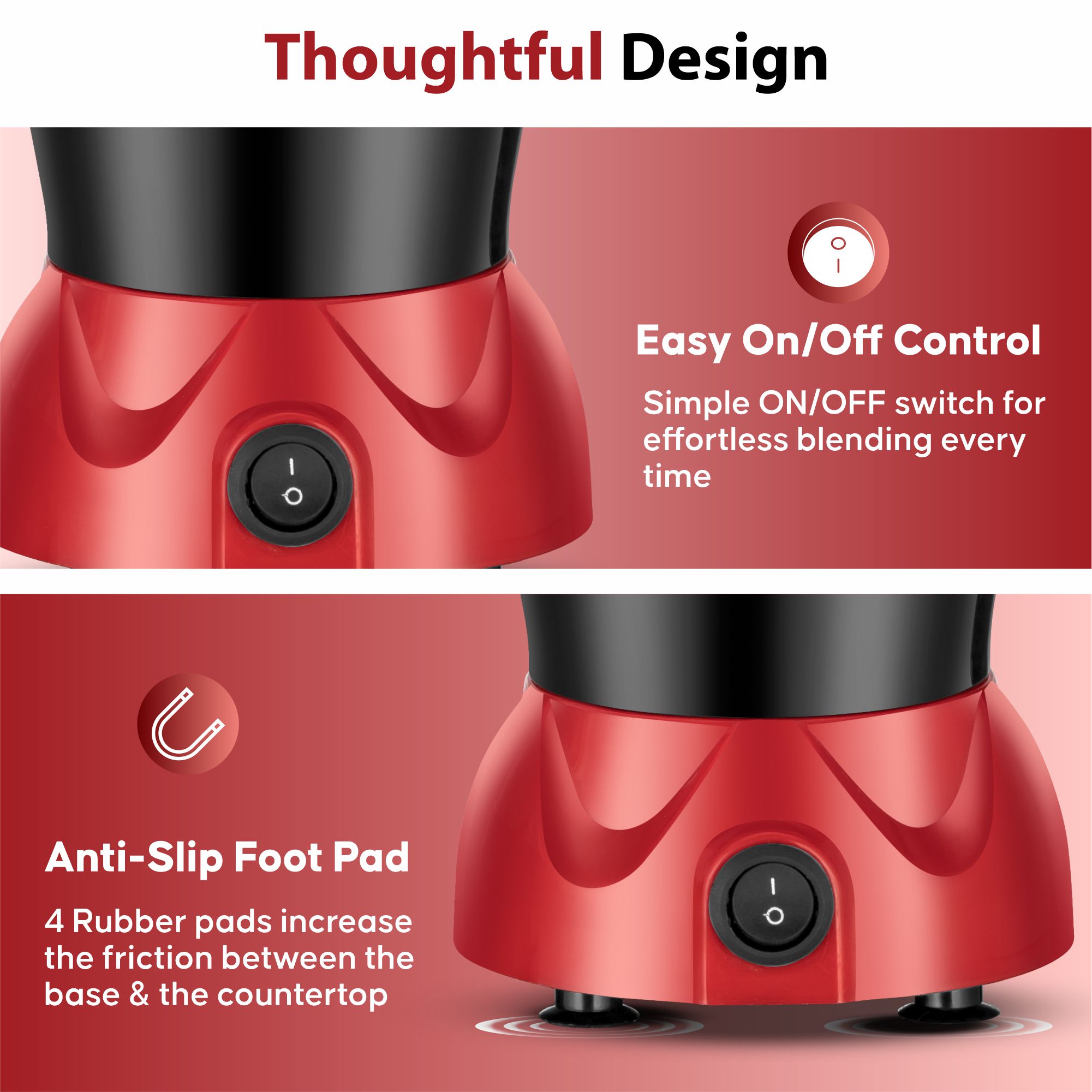 BOOSTER Powerful 400 W Juicer Mixer Grinder 400 W Juicer Mixer Grinder (Nutri_Pro | 2 Jars | Black, Red) image 6