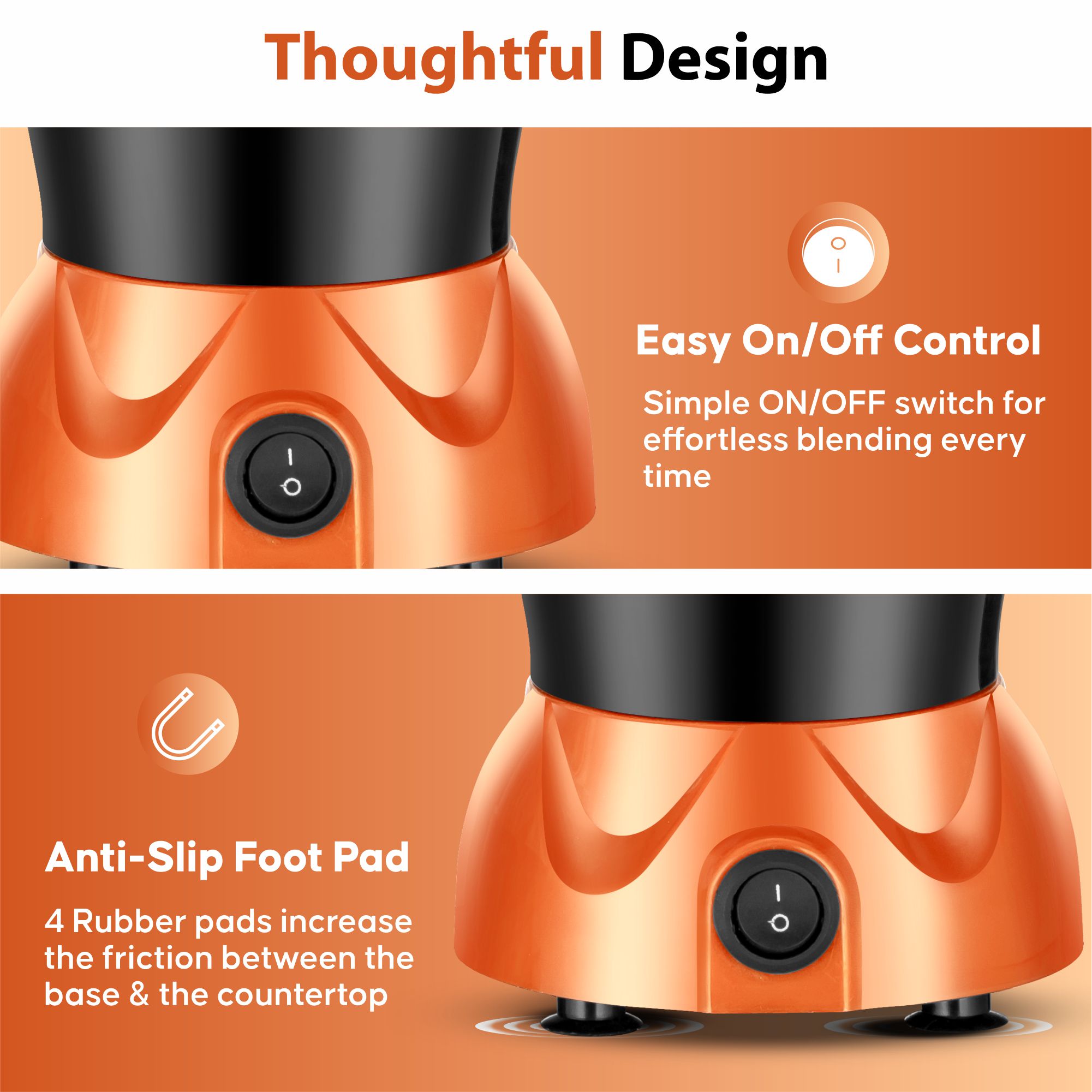 BOOSTER Powerful 400 W Juicer Mixer Grinder (Nutri_Pro | 2 Jars | Black, Orange) image 7