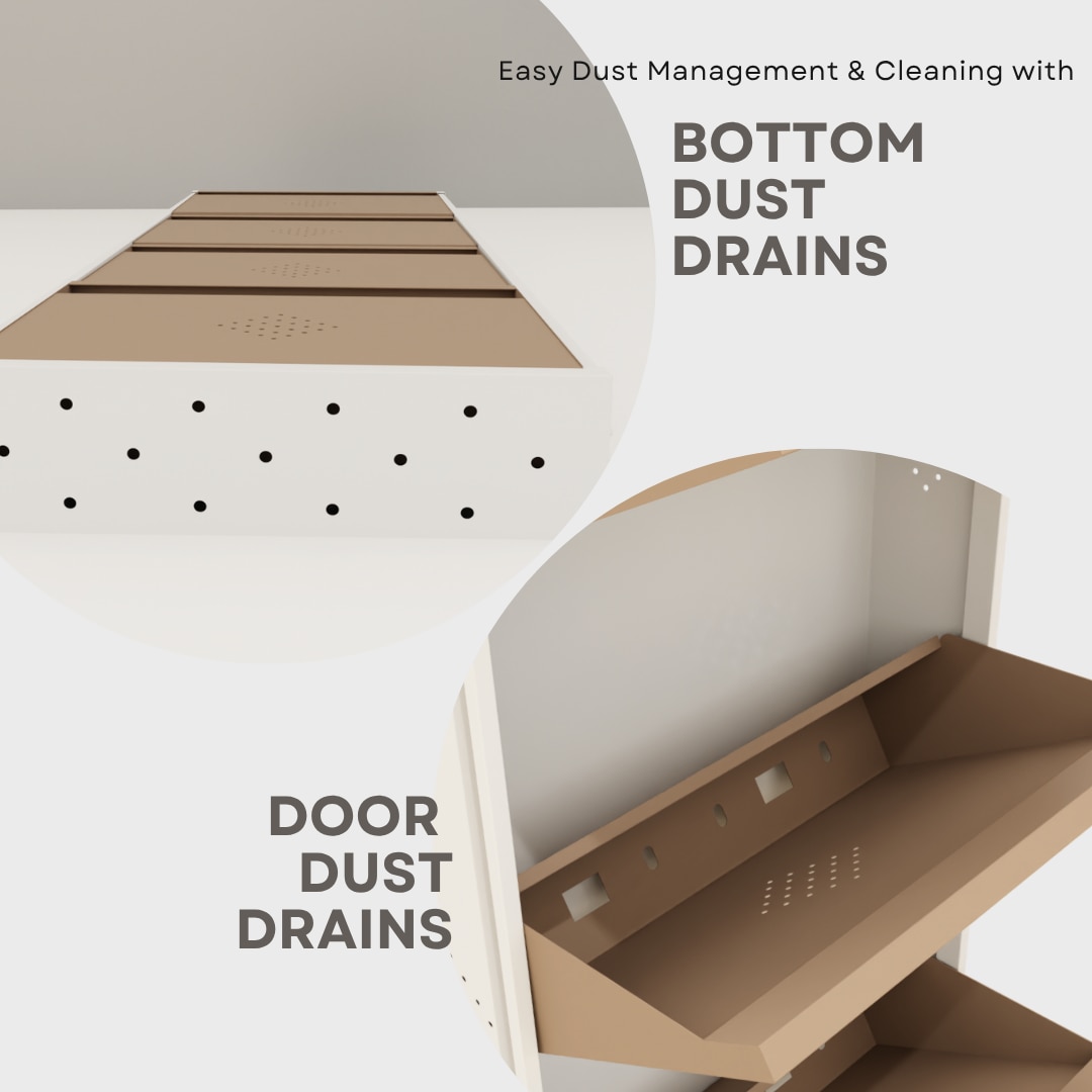 4 Tier Metal Shoe Rack (Biscuit) image 3