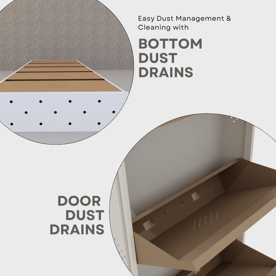 5 Tier Metal Shoe Rack (Biscuit) image 6