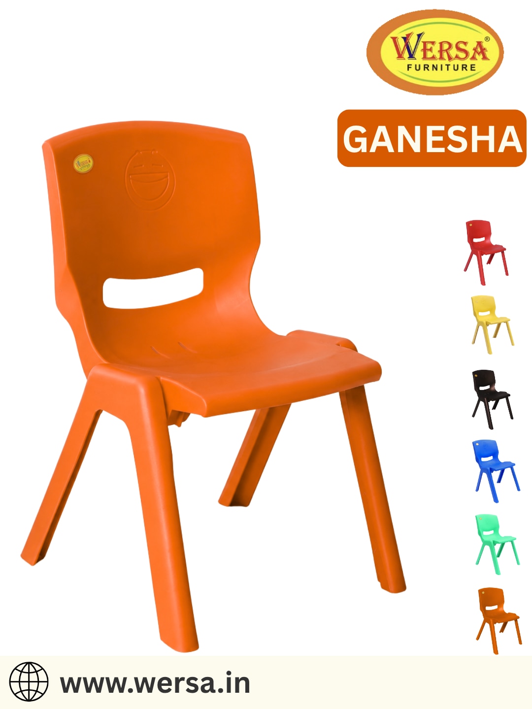 WERSA GANESHA Plastic Chair - Durable & Lightweight School/Study Chair image 3