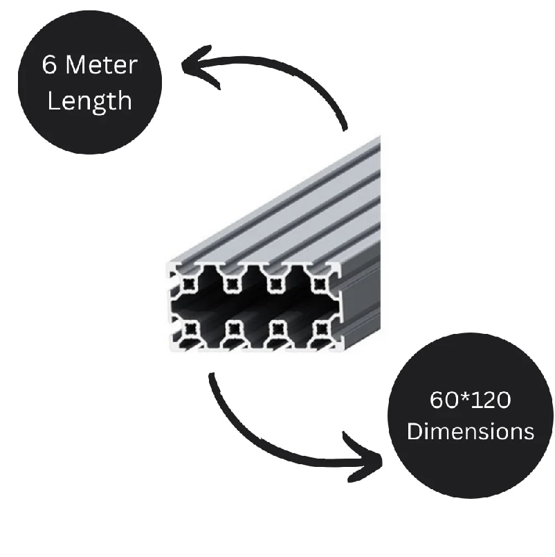 60X120 Slot 8 Industrial Aluminium Profile image 2