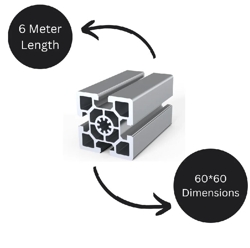 60x60 4 slot Heavy Industrial Aluminium Profile image 2