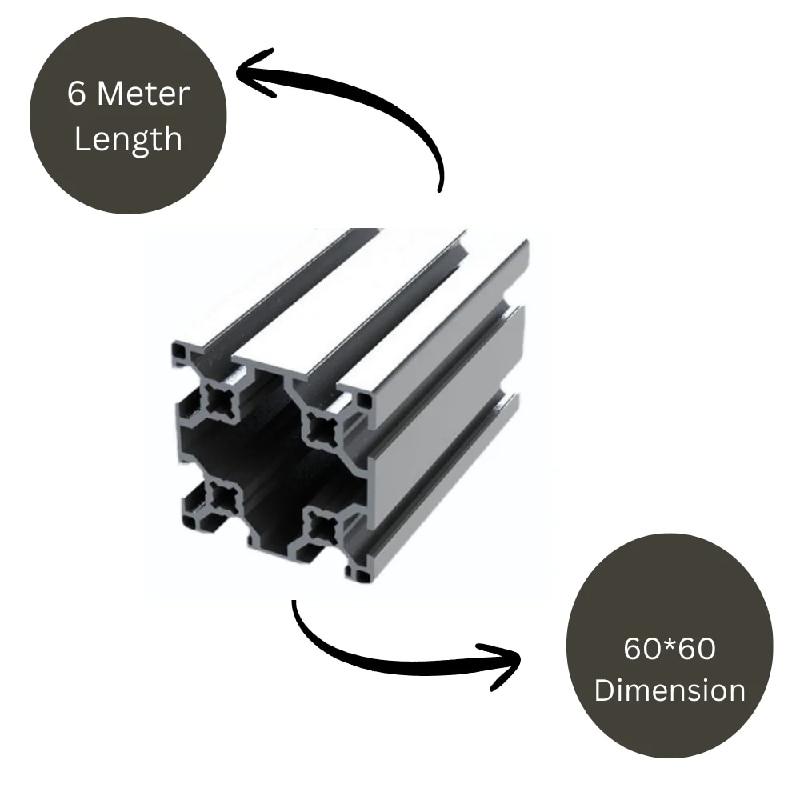 60X60 8 Slot Slot 8 Industrial Aluminium Profile image 2