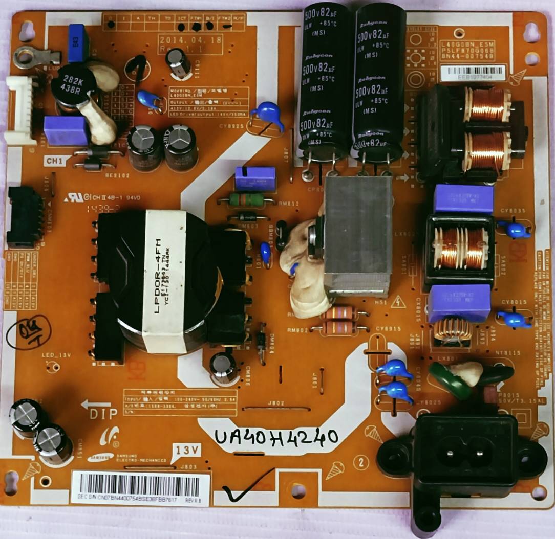 SAM'S UA40H4240 POWER SUPPLY BOARD, SMPS BOARD, #wb31 image 4