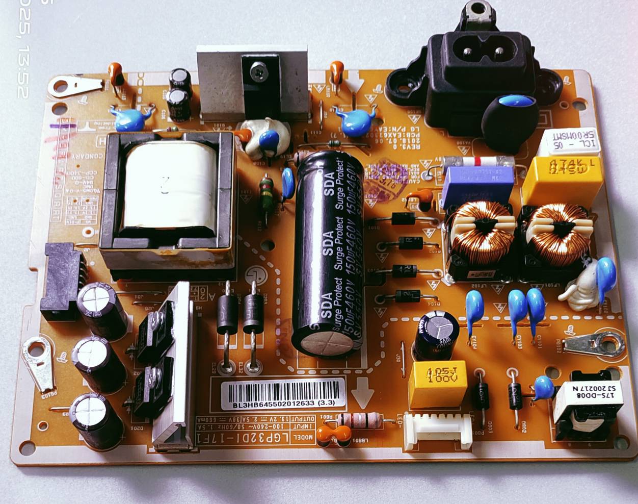LG LED TV 32LKB28BPTE Power Supply Board, LG LED TV 32LKB28BPTE Smps Board, LG LED TV 32LKB28BPTE Power PCB Supply Board, #wb48 image 2