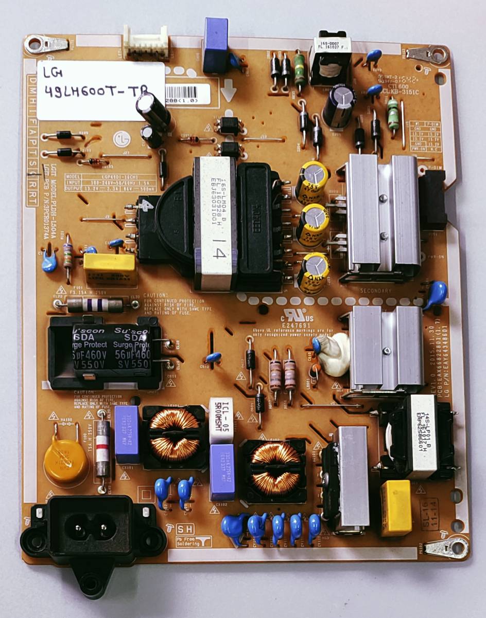 LG LED TV 49LH600-TB Power Supply Board, LG LED TV 49LH600-TB Smps Board, LG LED TV 49LH600-TB Power Supply PCB Board, #wb47 image 4
