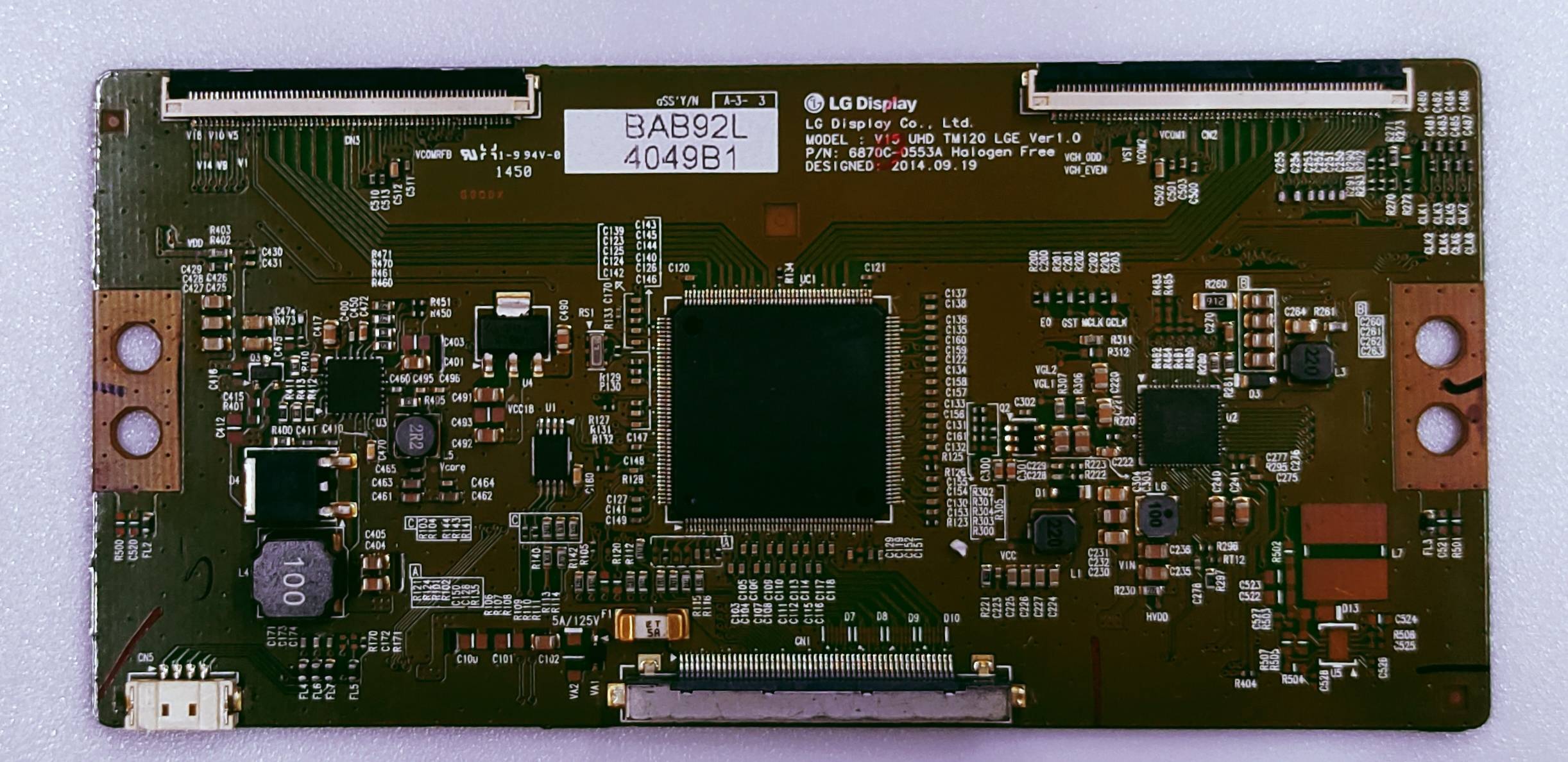 BAB92L 4049B1 LED TV 4K TCON NO. V15 UHD TM120  P/N 6870C-0553A  image 3