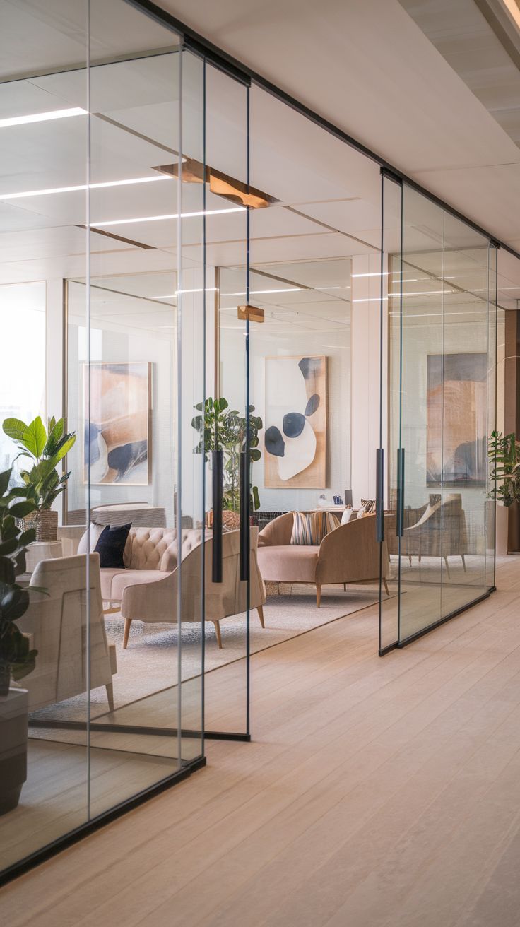 Stylish Office Glass Partitions for Workspaces image 3