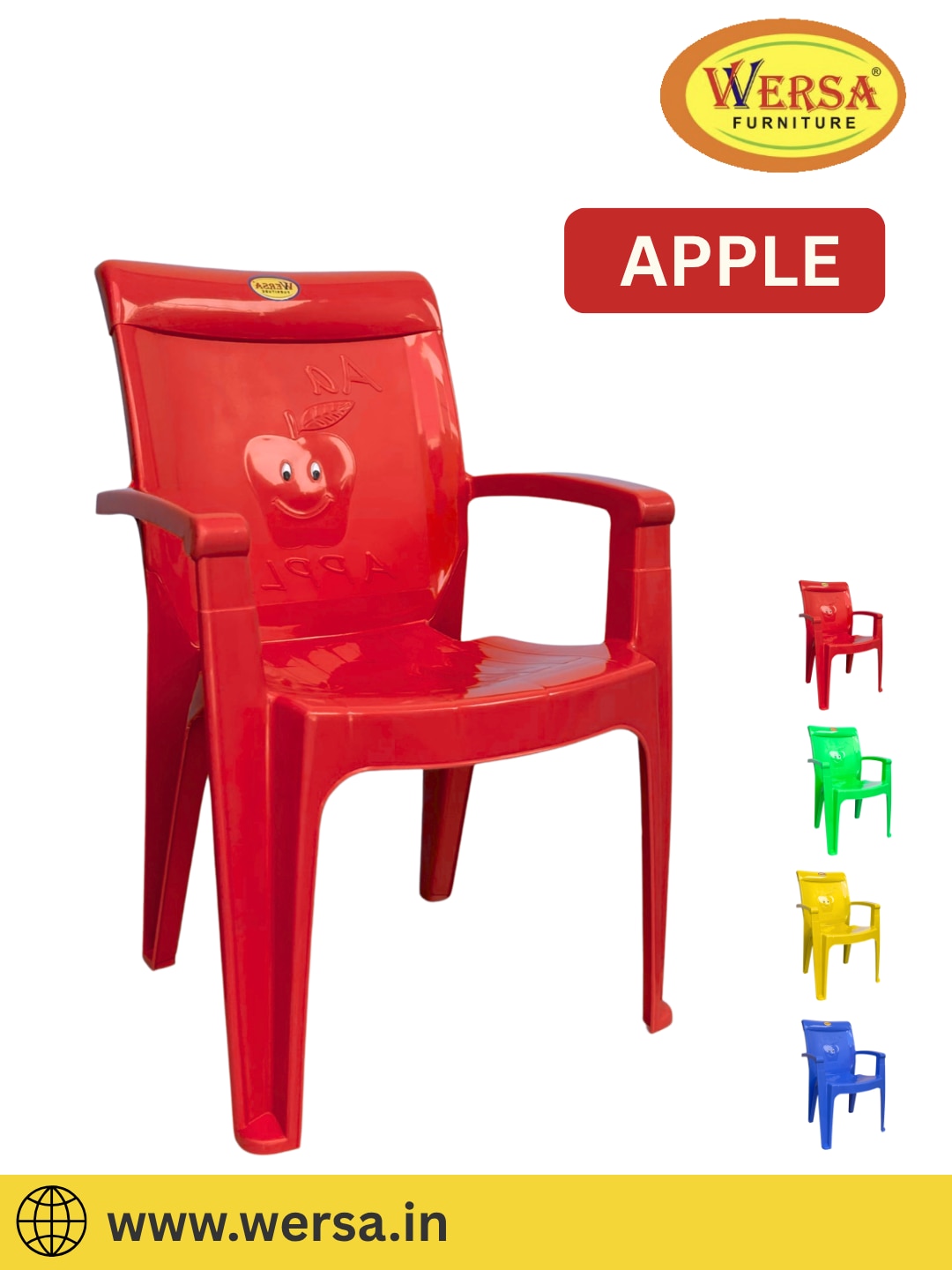 WERSA APPLE Plastic Kids Chair with Armrest image 5