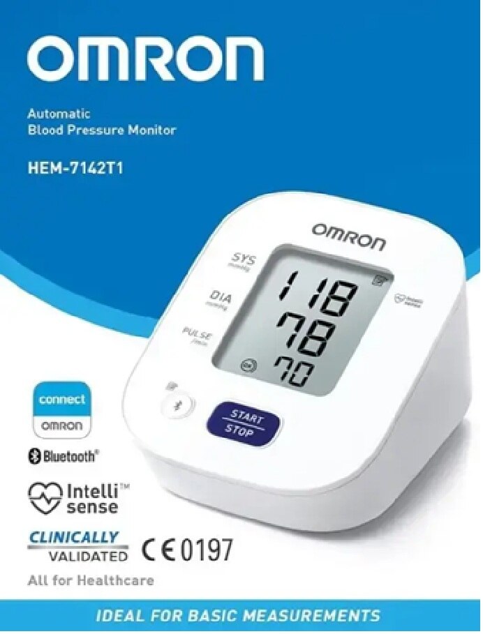 Omron HEM 7142T1 Bluetooth Blood Pressure Monitor with Body Movement & Irregular Heartbeat Detection image 2