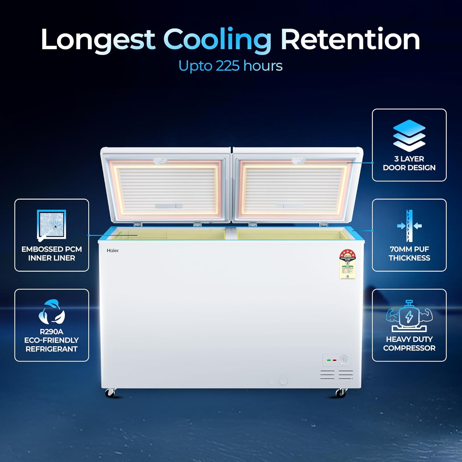 Haier Deep Freezer Hard Top HFC-588DPW5 image 3