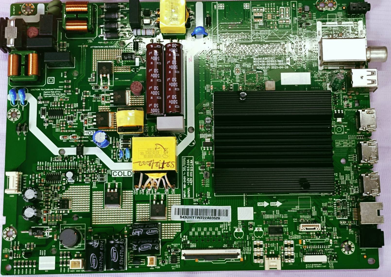 SANSUI 4K Android Main Board, Mother Board, #wb28 image 5