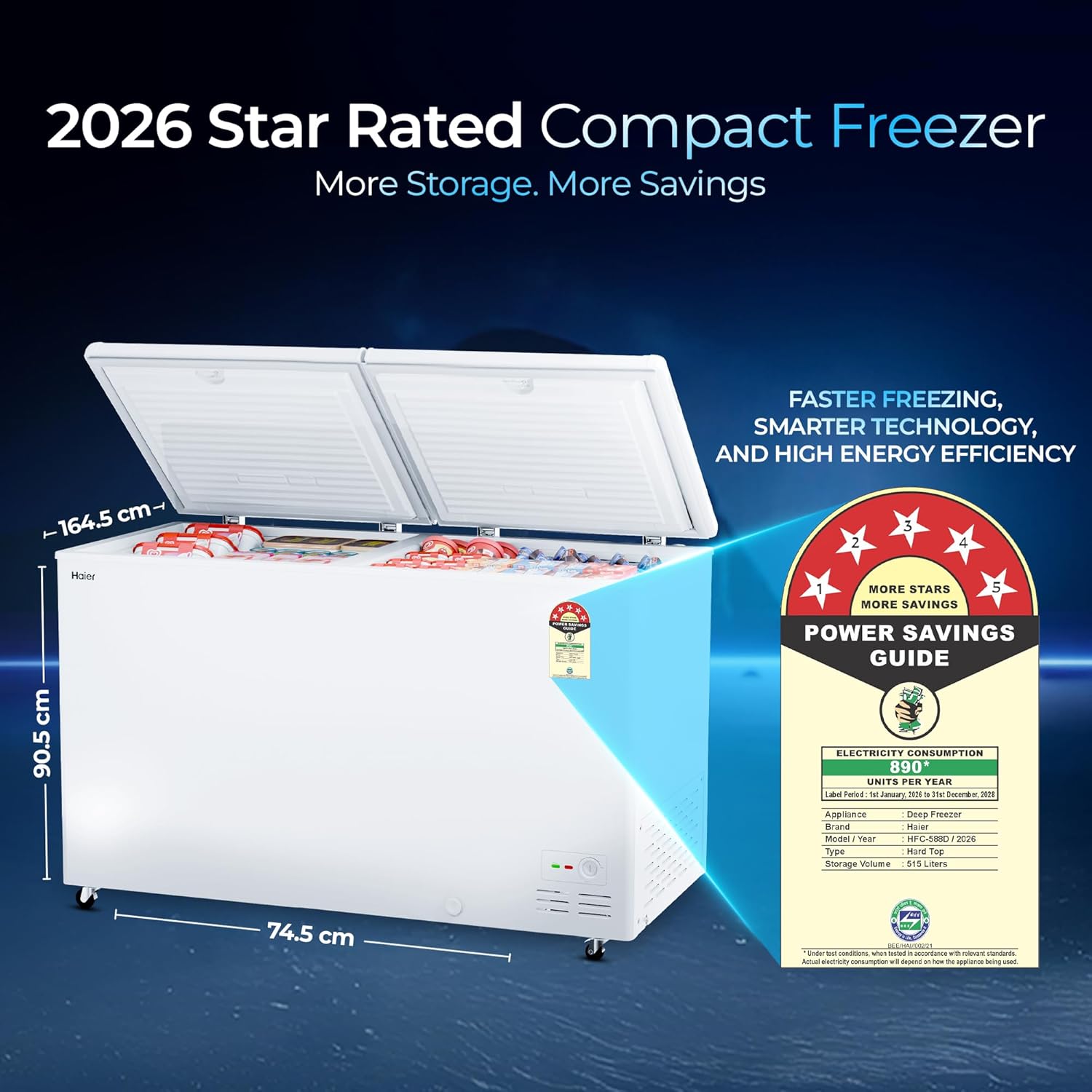 Haier Deep Freezer Hard Top HFC-588DPW5 image 2
