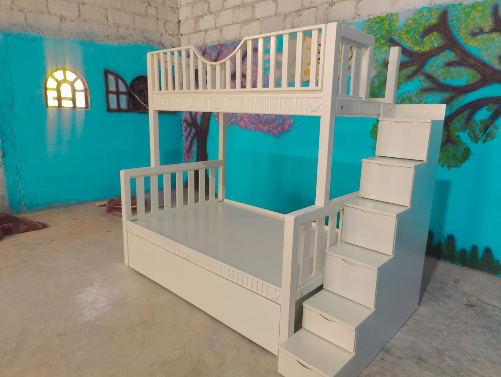 Wooden Bunk Bed For (Kids) image 2