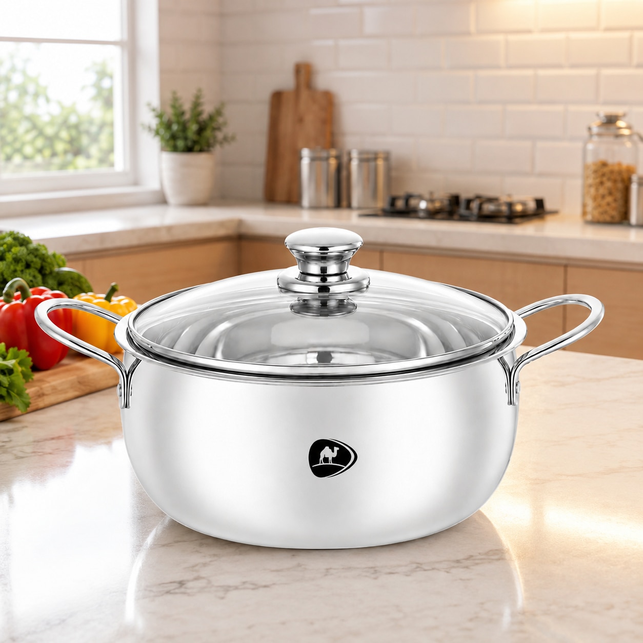 Stainless Steel Casserole With Glass Lid image 5