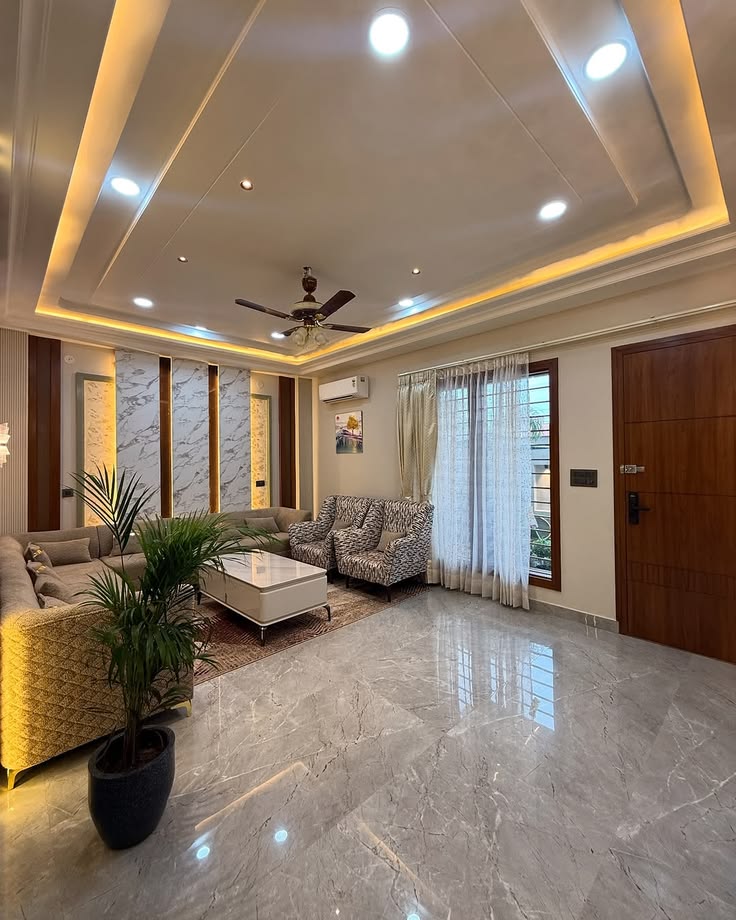 Elegant Living Room Interior Design in Chennai Homes image 2